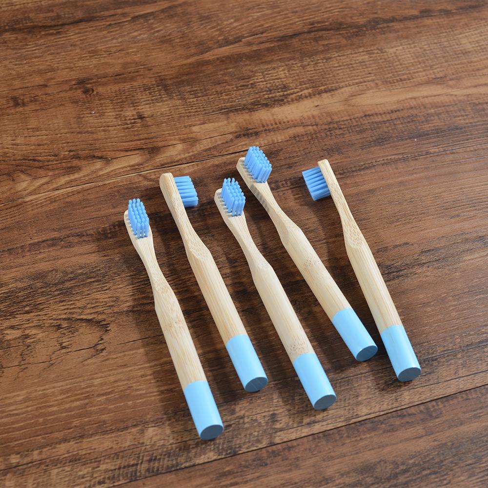 Kids Bamboo Toothbrushes 5 Pack BPA Free Soft Bristles Toothbrush Eco Friendly Natural Bamboo Toothbrush Set Compostable Wooden
