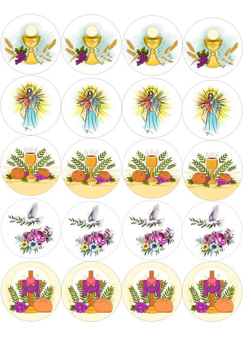 Wafer Topper for Muffins Cookies First Holy Communion Pattern 9