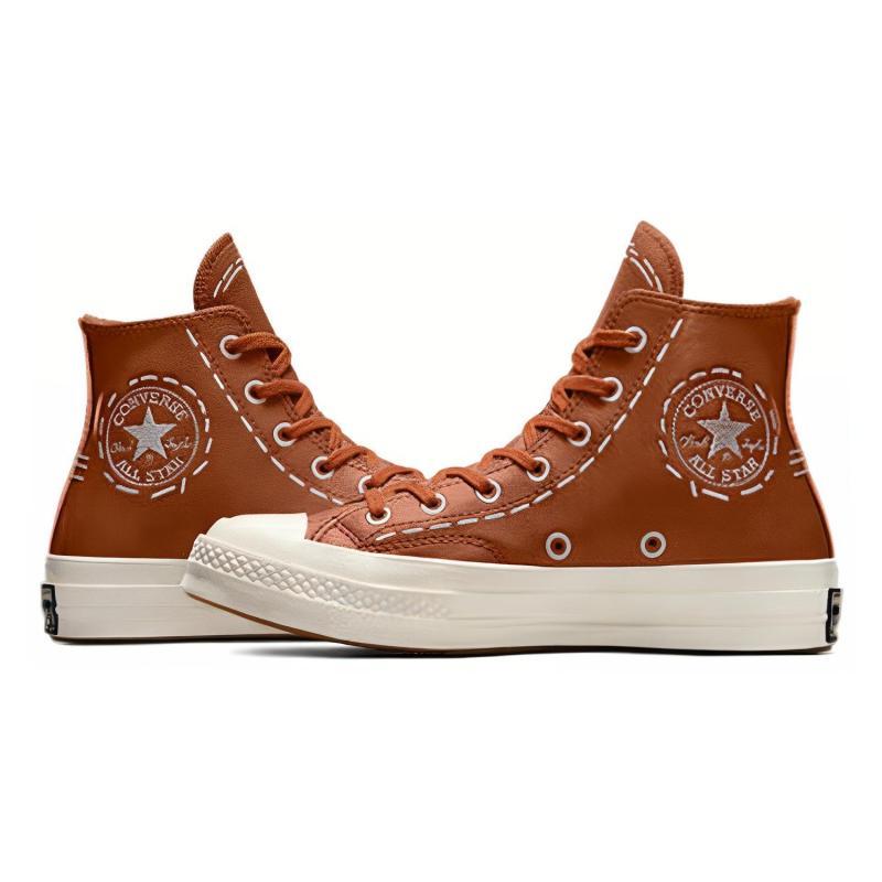 Converse Chuck 70 Versatile, Comfortable, Simple, Warm, Non-slip, High-top, Skate Shoes for Women In Brown