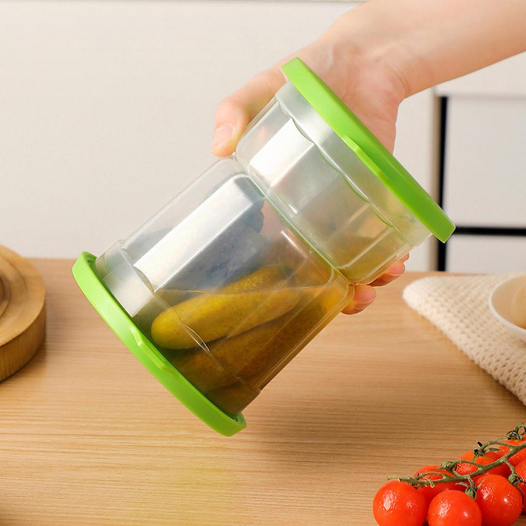 Large Glass Pickle Jar With Strainer And Airtight Lid Practical Kitchen Storage Container For Wet And Dry Foods
