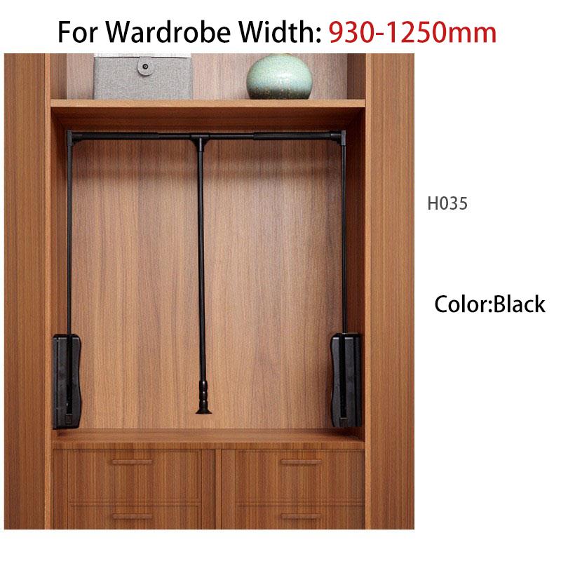 Stahovací zvedací šatní tyč Výsuvná tlumicí závěsná tyč Duální systém pomalého dovírání Pro šatní skříň Šatnu
