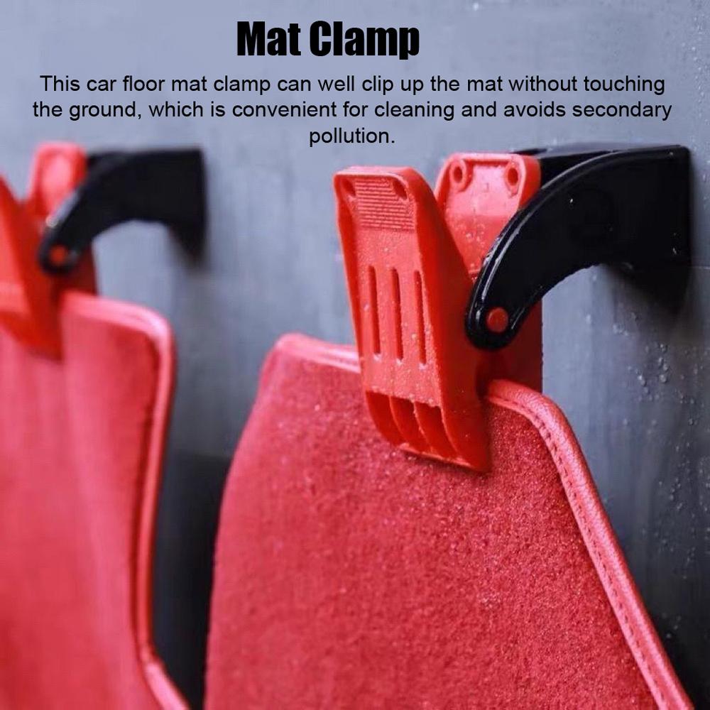 4 bucăți clemă de spălat covoraș de mașină Suport pentru suport pentru picior, suport multifuncțional, fixare pe perete