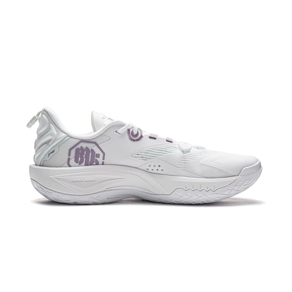 Li Ning Abrasion Resistant Rebound Grip Low top Basketball Shoes Men's White Purple ABFV005-12