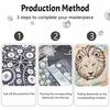 DIY Pearl Art Lion Painting Kit 5D Crystal Rhinestone Embroidery for Bedroom Living Room Wall Decoration Handmade Craft