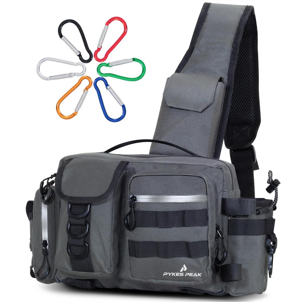PYKES PEAK Fishing Tackle Run Gun 2 5 Waterproof Large 6 Fishing Shoulder Medium Bag, Bag, & Bag, Sizes, Colors, Zipper, Capacity, Carabiners, Bag,
