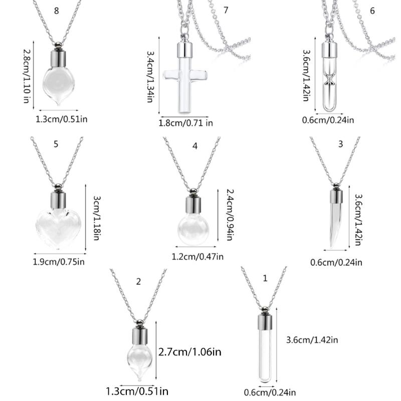 Convenient Glass Bottle Pendant Necklace Easy To Open and Carry Pendant Neckchain for Small Decorations and Fragrances