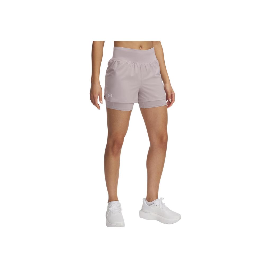 Under Armour Comfortable Breathable Sweat-Wicking Sports Shorts Women Shorts Dawn-Gray Pink 1376759-009