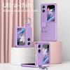 For Oppo Find N2 Flip 5G Ribbon Metal Ring Holder Anti-fingerprint Hard PC Phone Case Cover