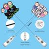 Glitter Acrylic Easy To Pull Badge Telescopic Buckle 360° Rotation Retractable Doctor Nurse Badge Reel Bottle Id Card Holder