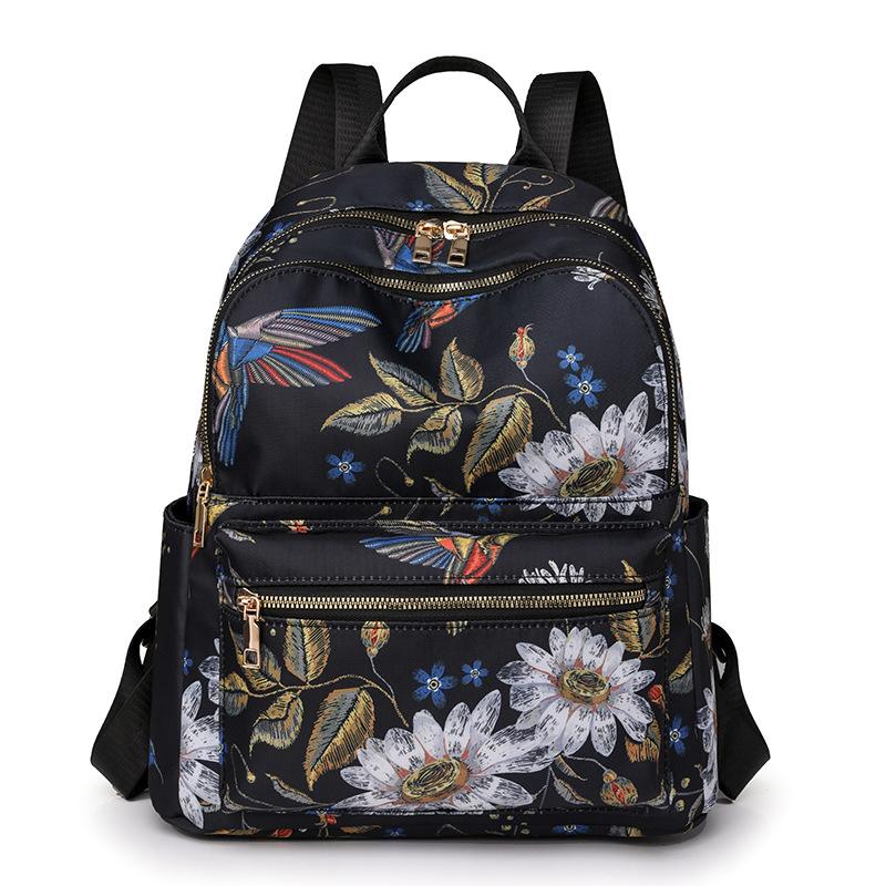 Fashion Sweet Cherry Butterfly Backpack Soft Nylon Fabric Women's Shoulder Bag Cute Versatile Teenager Girl School Bag Leisure Outdoor Travel Rucksack