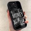 Phone Case For iPhone 17 16 15 14 12 11 13 Pro Max Time Is Money Printed Soft Cover For iPhone 17 Air 16E 7 8 Plus X XS Case