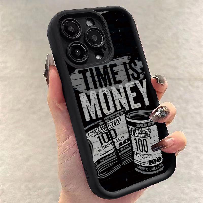 

Чехол для телефона для iPhone 17 16 15 14 12 11 13 Pro Max С принтом Время - деньги Мягкий чехол для iPhone 17 Air 16E 7 8 Plus X XS For iPhone 16 Pro Max