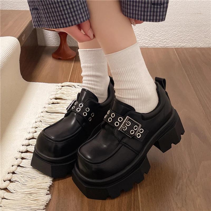 Vintage Black Women's Flat Shoes 2025 New Spring Autumn Versatile Skirt Mary Jane Shoes Round Toe EVA Sole Microfiber Leather