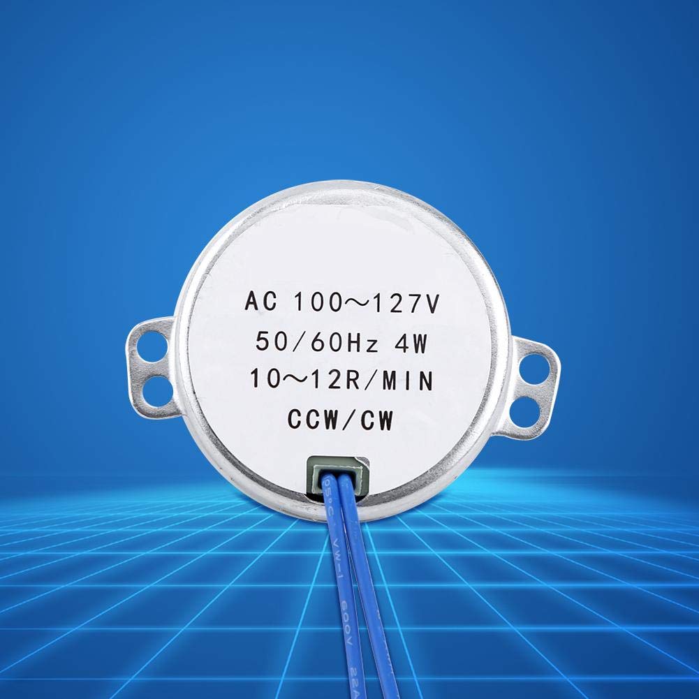Walfront AC 100-127V 4W Synchronous Motor 50 60Hz CCW CW Electric Synchronous Geared Motor