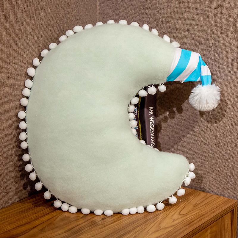 Almohada nórdica con diseño de estrella y viento, diseño de amor y luna para sofá, cojín para silla de noche, respaldo, cojín para niña con forma de corazón en polvo