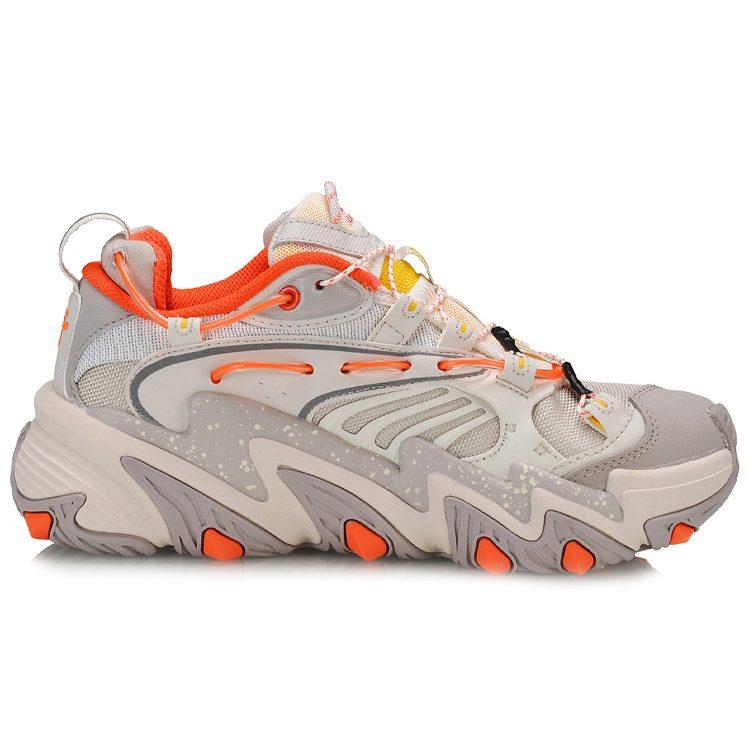 Li Ning X Claw Cat Paw Cushioning Slip Resistant Low Top Sports Casual Shoes Women's Gray Orange AGLQ014-3