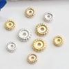 14K Gold plattierte farbechte Zahnradblumen-Abstandshalterperlen für DIY-Kristallarmbänder