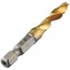 Tap Drill Compound Tap HSS Screw Hex Shank Titanium Plated