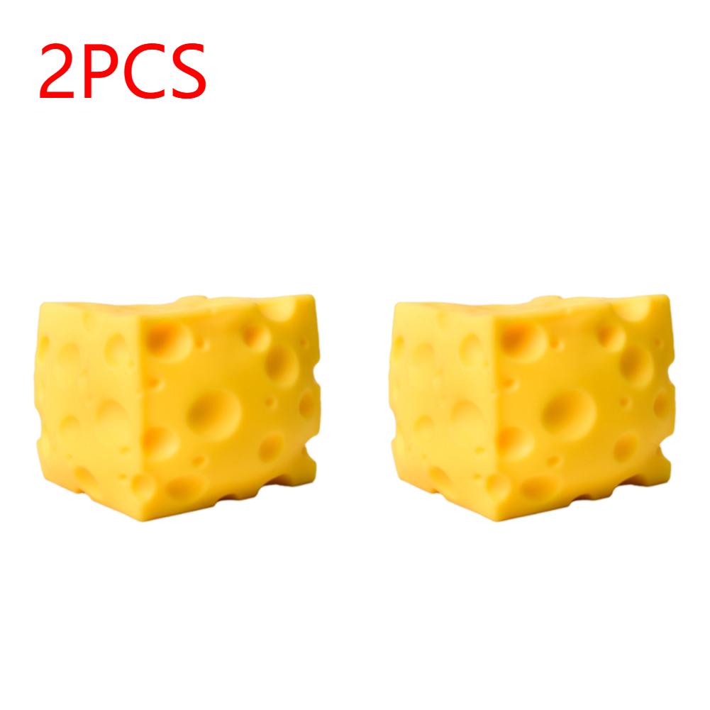 1/2Pcs Cheese Cube Stress Ball Reusable Cheese Shapeable Squeeze Ball Non-Bounce Stress Relief Squeezer Toy Gift for Friends