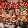 Christmas Celebration Photo Accessories Cartoon Booth Frame Banner, Xmas Selfie with Elk Gift for Party Decor Penguin Bear, Holiday Handheld