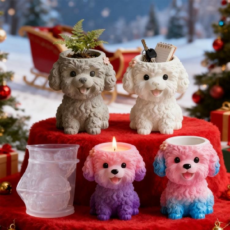 Easy Demold Silicone Mould for Handmade Succulent Planter Creative Dog Flower Pots Making Mold Jewelry Making Tool
