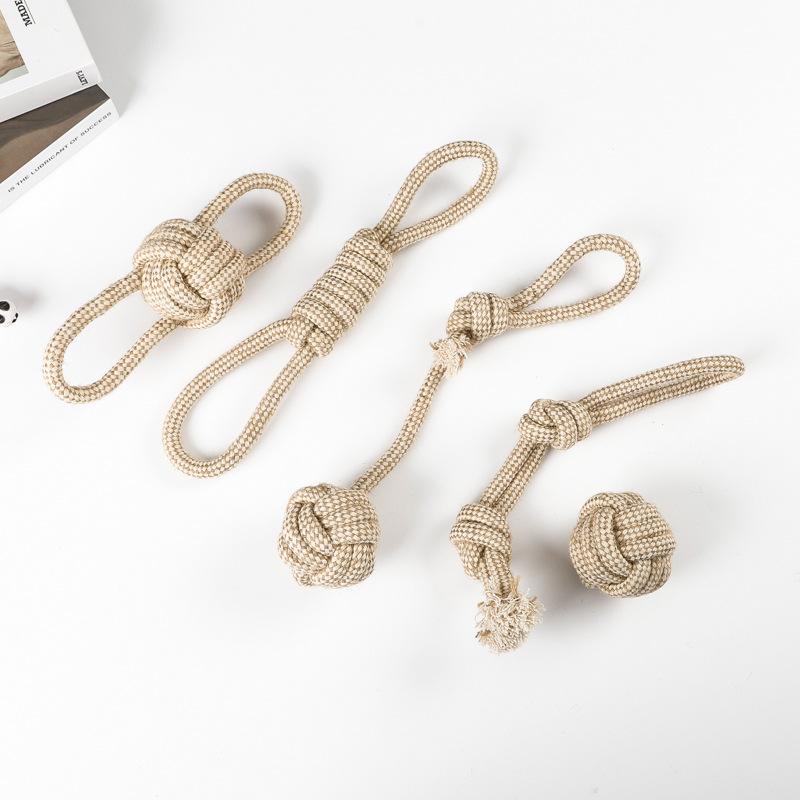 Dog Pet Toy Cotton and Linen Rope Ball Pet Toy Decompression and Bite-resistant Toy Set