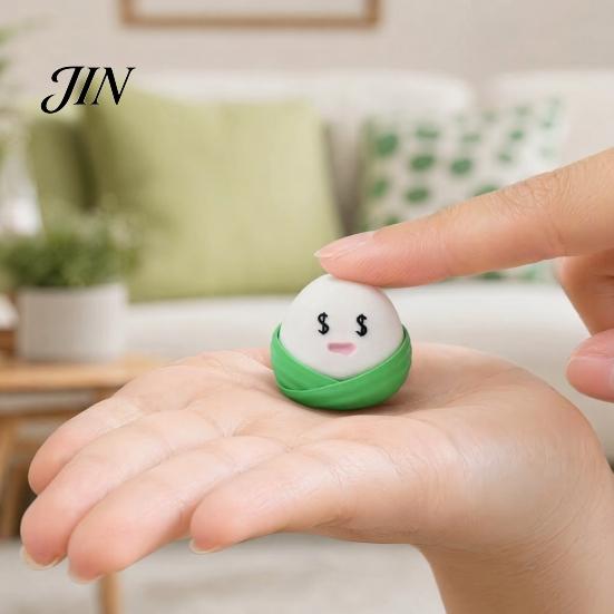 Office Desk Stress Reliever 3D Printed Zongzi Fidget Clicker, Cartoon Rice Dumpling Finger Decompression Toy Relief Food Toy, Gift for Dragon