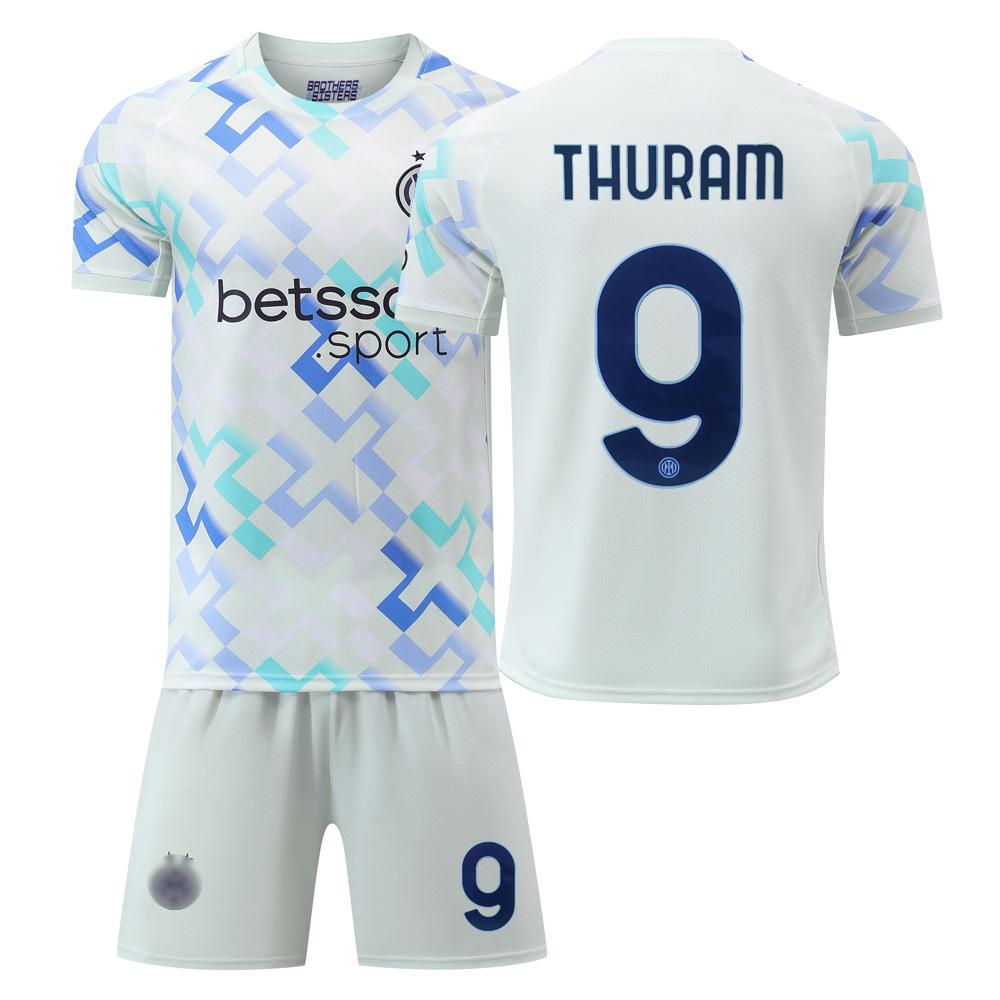 Inter Home And Away Football Jersey 9 Thuram No. 10 Lautaro White Jersey For Adults And Children