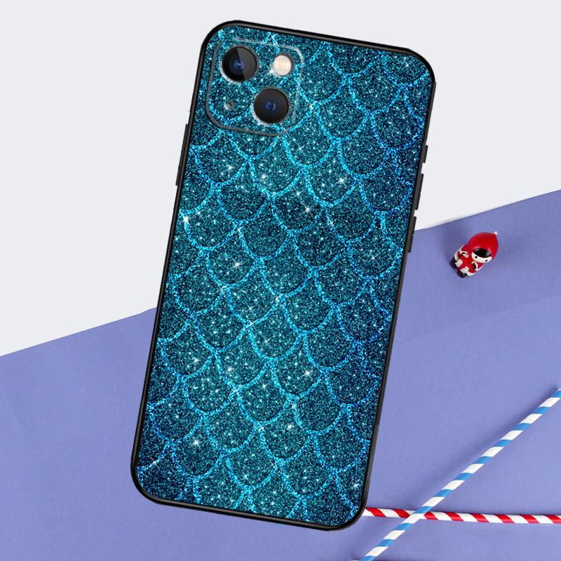 Watercolor Faux Mermaid Scales Phone Case For iPhone 16 15 Pro Max 12 13 Mini 11 14 Pro Max XR 16 15 Plus 16e Cover Coque