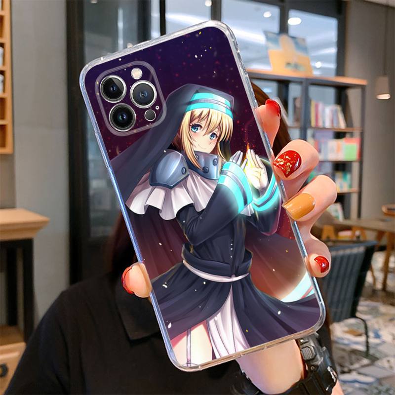 Pouzdro na telefon Fire Force pro iPhone 14 13 12 11 Pro Max XS X XR SE 2020 6 7 8 Plus Mini Průhledný kryt