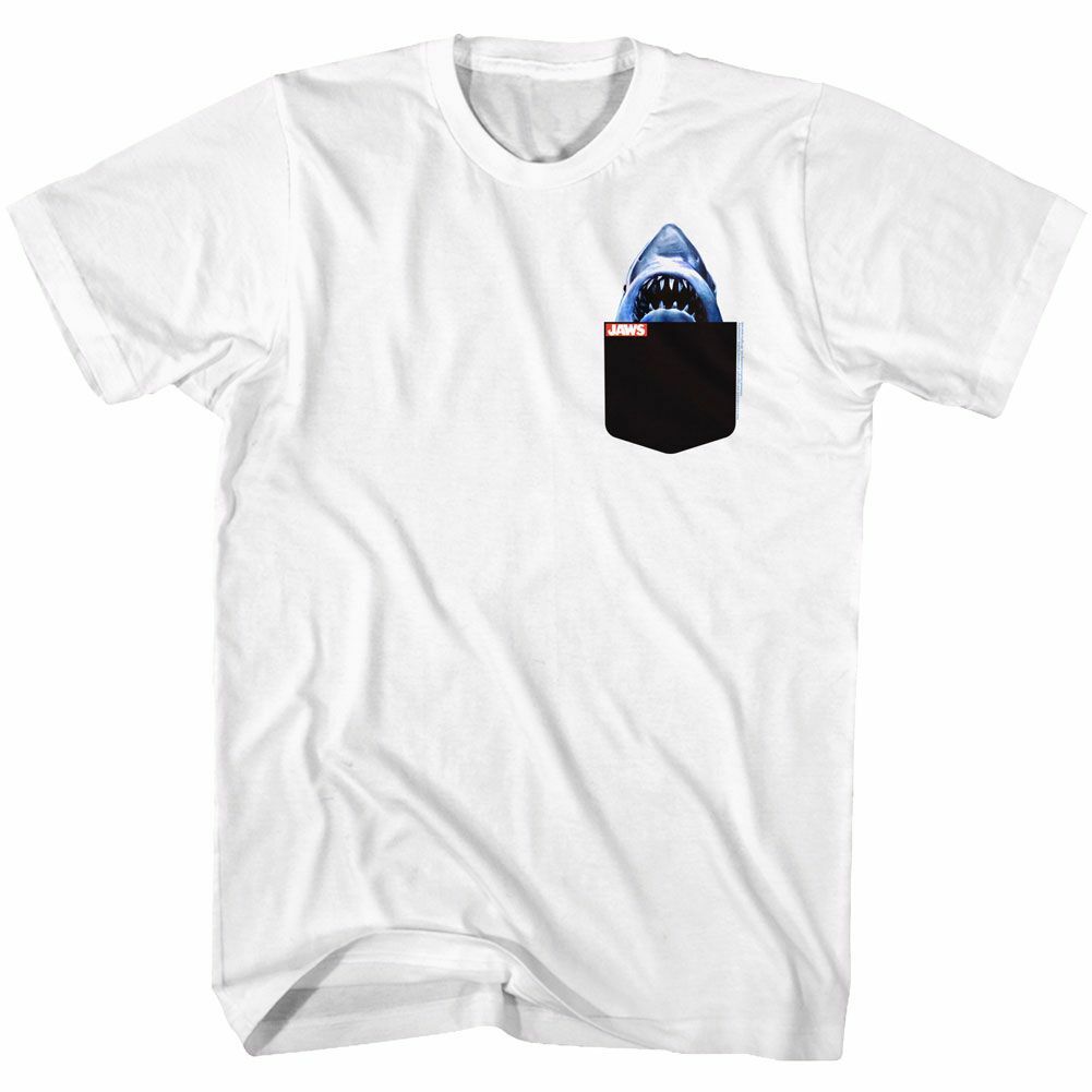 Jaws Pocket White Adult T-Shirt Mens Womens Tees Top L