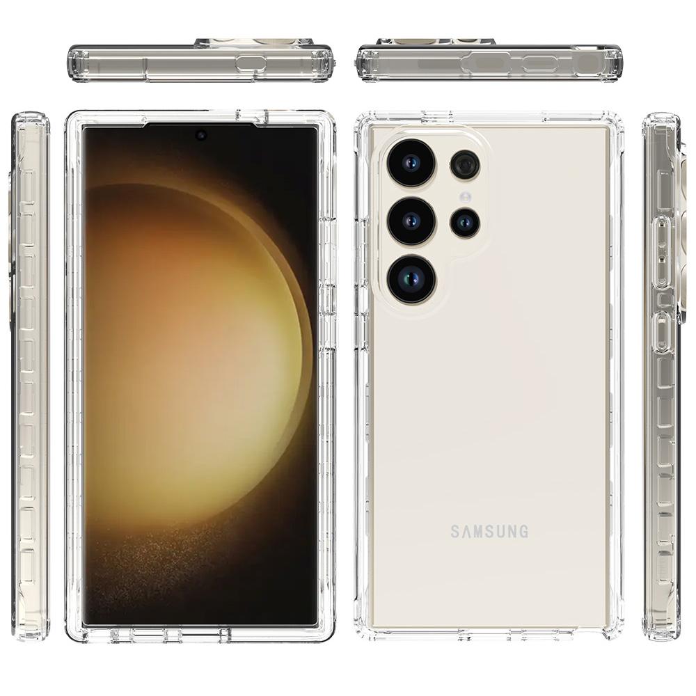 

For Samsung Galaxy S24 Ultra Gradient Case Reinforced TPU+PC Phone Cover with PET Screen Film Transparent
