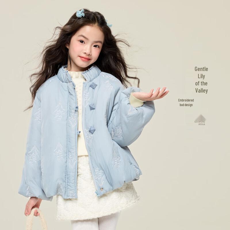 Девичья зимняя куртка с цветочным принтом в китайском стиле 120