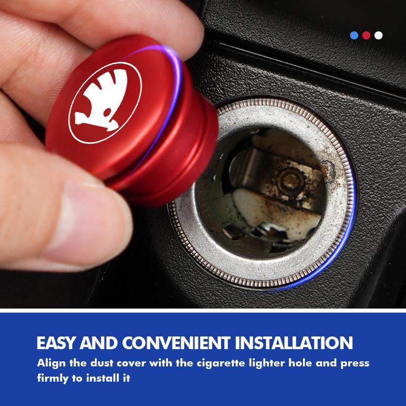 AES1 For Skoda 1/2PCS Car Cigarette Lighter Cover Button Protector Dust Cap Auto Accessories Octavia A5 A4 Mk1 2 Fabia Superb Rapid