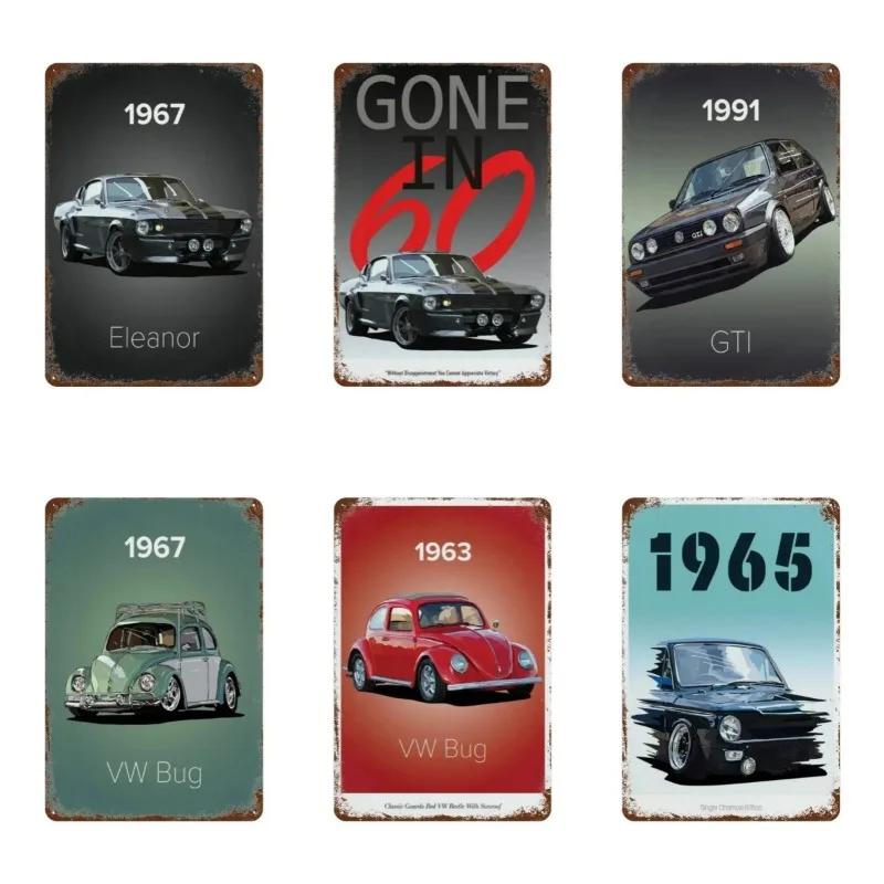 Metal Tin Poster 80s GTI Sports Classic Car Retro Metal Tin Sign Plaque Poster for Bar Club Wall Home Vintage Wall Plate Pendant