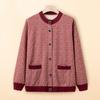 Grandma coat autumn new old man knitted sweater mother cardigan old woman striped top