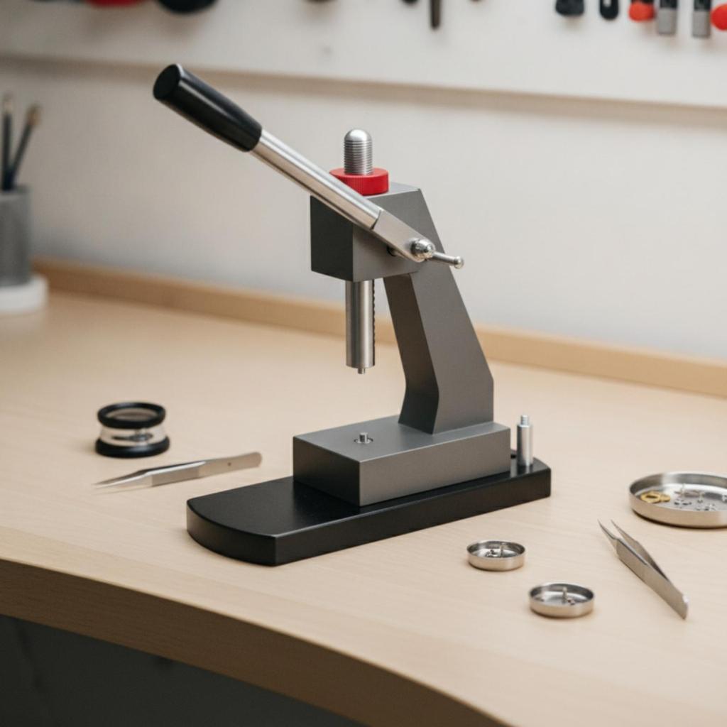 Watch Case Press with Lever Handle Heavy-Duty Bench-Style Tool