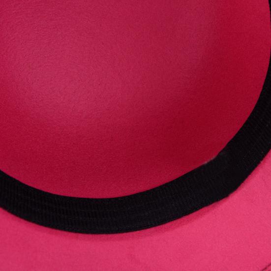 Women Cap Solid Color Bowler Cap Faux Wool Wide Brim Cloche Hat for Tea Party Church Wedding