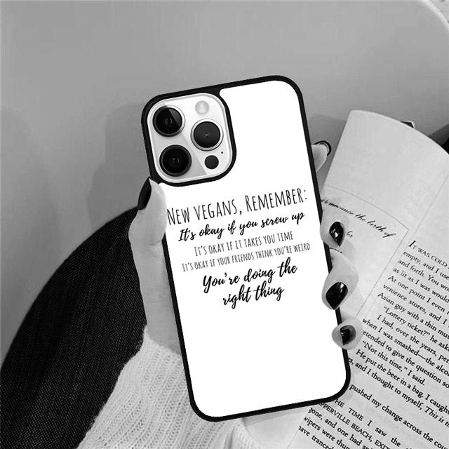 Proud Vegan Life Quote Phrase Cover For iPhone 17 Air 15 16 14 13 12 Pro Max 11 Pro Max Plus Phone Case Coque