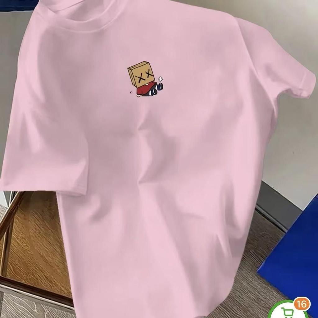 Women's Cartoon Graphic Short-Sleeve Cotton Tee - Trendy, Loose-Fit Summer Top