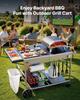 Outdoor Grill Cart, 925 x 595 x 25mm Tabletop Size Grilling Table, Movable Outdoor Cooking Table with 4 Spice Containers, Wheels, Lids, Hooks, BBQ
