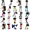 Run Resistant Solid Colored Semi Opaque Footed Tights High Waist Pantyhose Control Top Tights Halloween Cosplay Costume