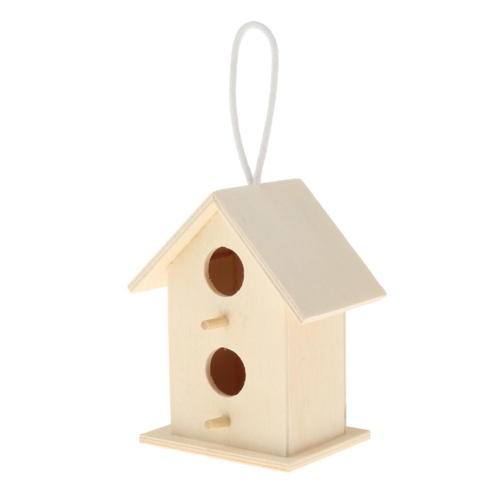 Creative Balcony Wooden Bird House Breeding Cage Box Feeding for Wren