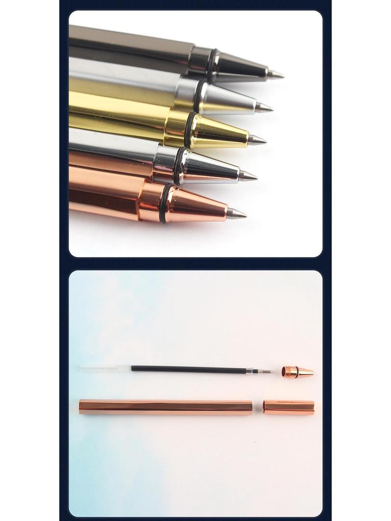 Hexagonal Retro Brass Ballpoint Pen - Office & Student Signing Pen