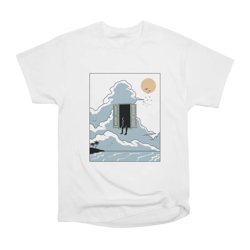 

Men Casual Shirts Short Sleeves DAYDREAM EXIT White Tees Oversized T-shirts S белый