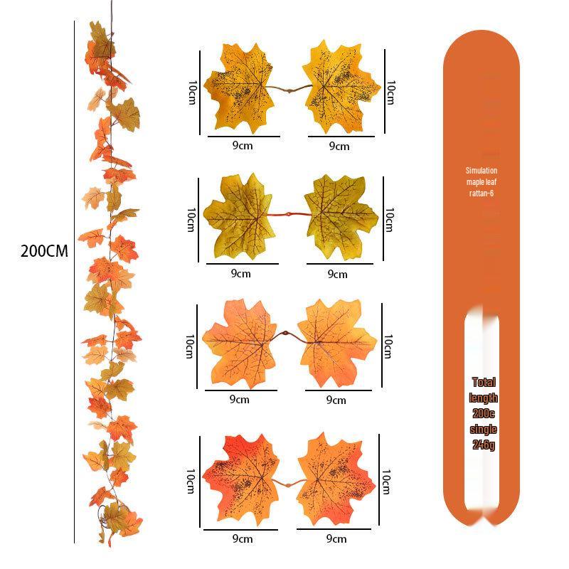 Artificial Maple Leaf Rattan Home Decor: Scenic Atmosphere Arrangement