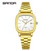Fashion Square Dial Couple's Wristwatches Men Women Casual Daily Calendar Watch Waterproof Steel Strap Relojs