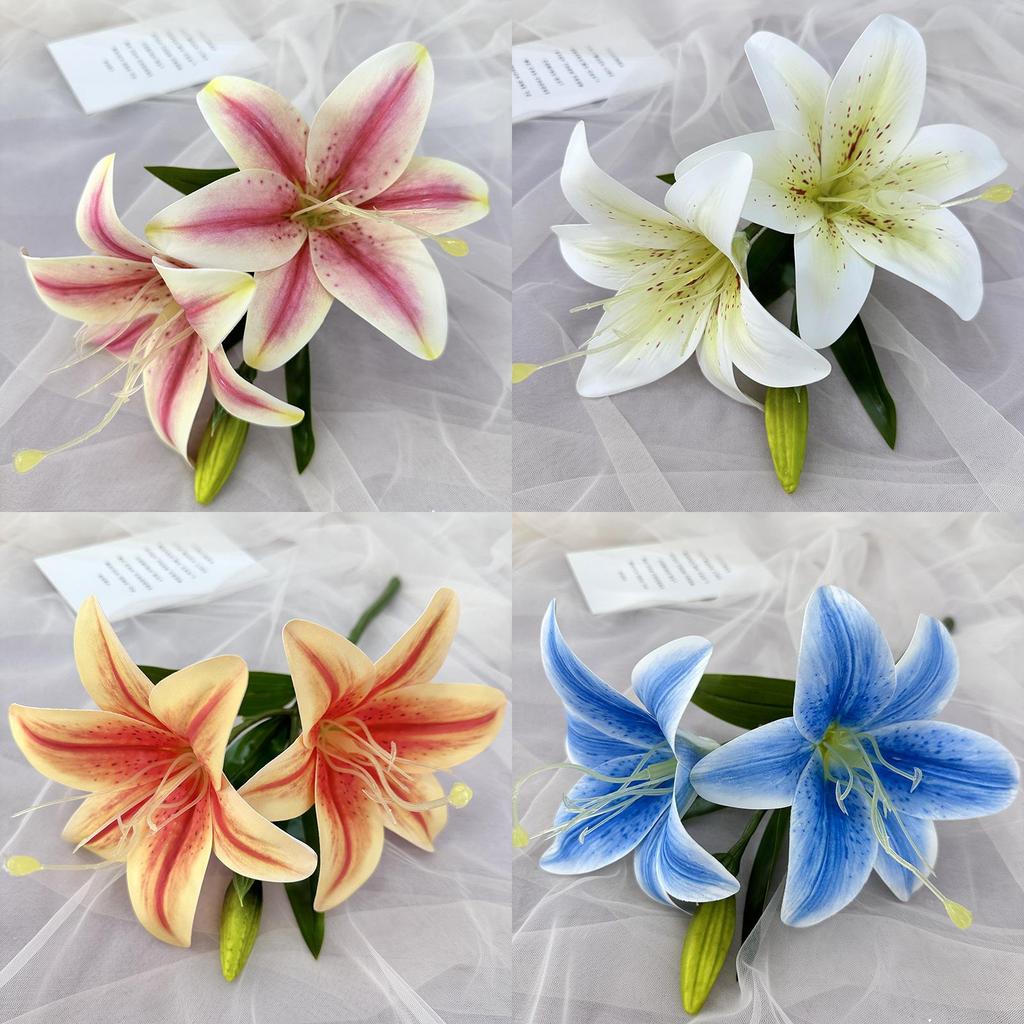 Elegant Lily Fake Flowers 3d Printed For Home Party And Event Decoration