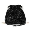 Sequin Fashion Colorful Design Women Casual Drawstring Bucket Bag For Use Daily