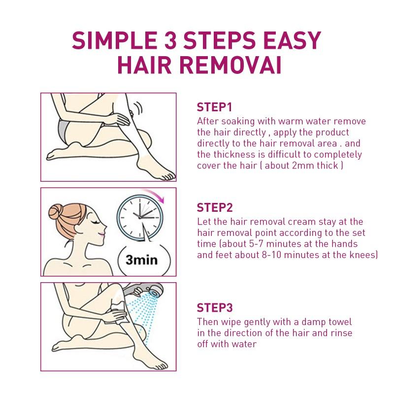 Crème dépilatoire avec 100 ml, douce et non irritante, rend la peau sous les bras, les aisselles et les jambes plus lisse et plus blanche.